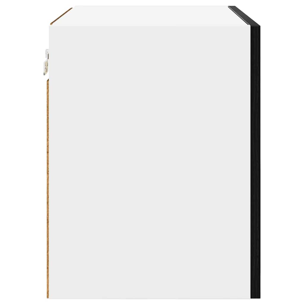 Hanging Cabinet Riga Black Oak and White 50 x 31 x 40 cm